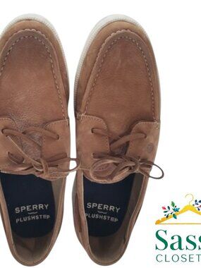 ✨ SPERRY Brown Suede Plushstep Loafers 9.5 EUC Driving Moc Slip On 👞
